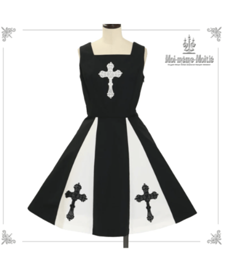 RoseGarden刺繍サンドレス 9号 Moi-même-moitié 黒×白