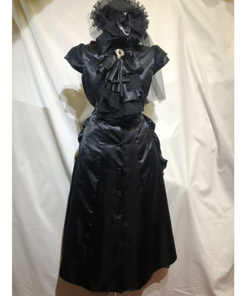 marbleマーブルゴスロリカメオタイ付きクラシカルバッスルリボンワンピース