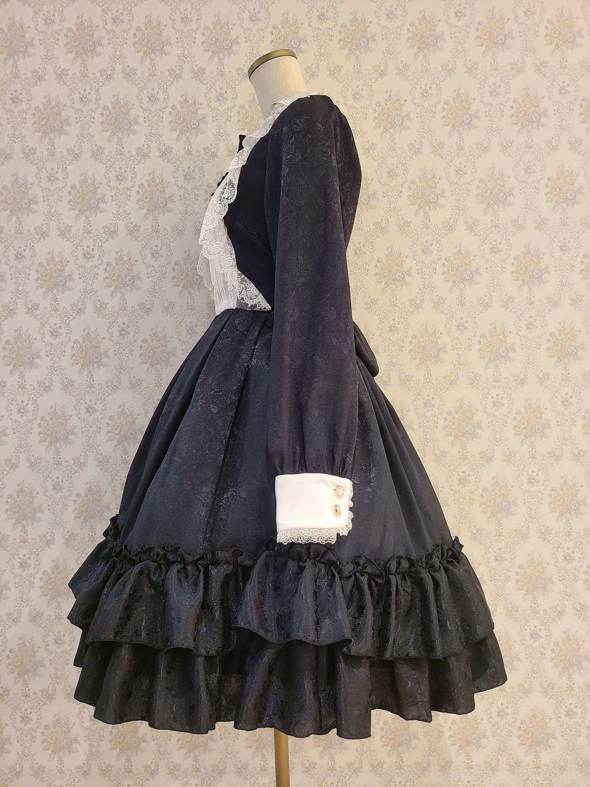 Pina sweet collection】ローズジャガードワンピース(ブラック) Rose...