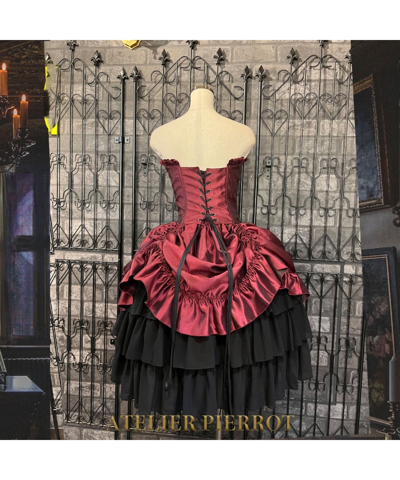 バッスルコルセットワンピース 赤 ATELIER PIERROT】Bustle Corset