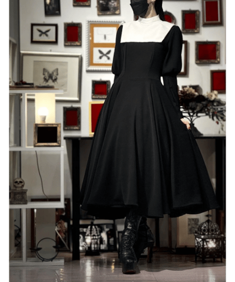 0092□Na+H エヌエープラスエイチ 異素材 カットソー ワンピース