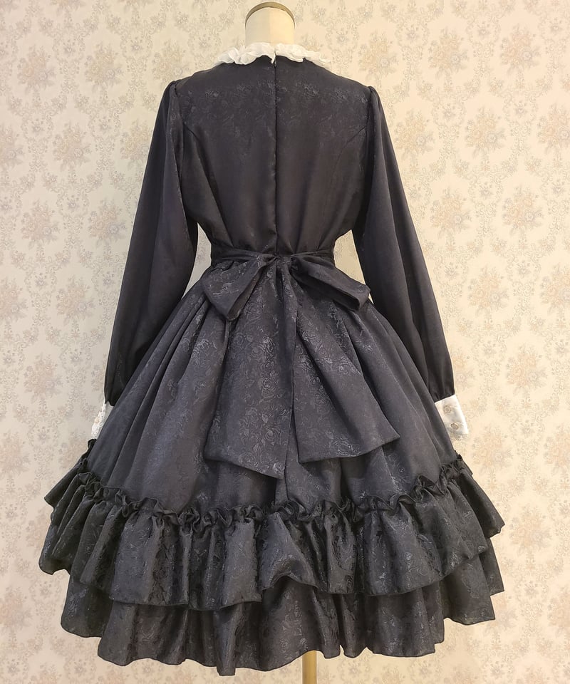 Pina sweet collection】ローズジャガードワンピース(ブラック) Rose...