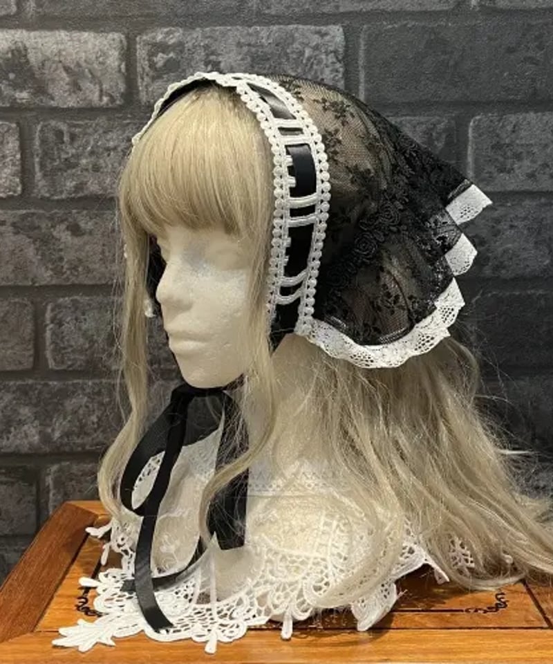 No.641 レース オーダー 白 黒 各1m900円 懐かしき