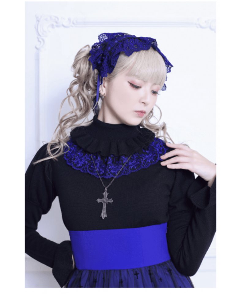 Moi meme Moitie】モワメームモワティエ M+Cross Rose付け衿 bla 