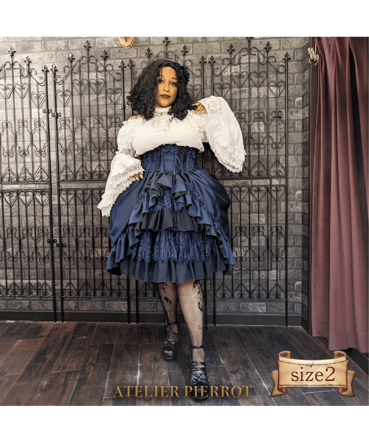 アトリエピエロ コルセットフリルスカート ATELIER-PIERROT黒フリルコルセットスカート 【公式通販】