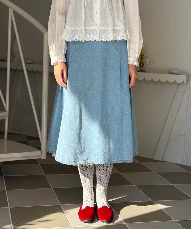 受注・3L】クレープデニムスカート | yukiemon