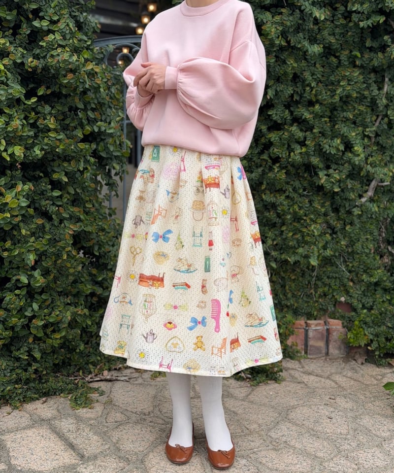 受注【Mのみ】レーシー丈短めスッキリスカート | yukiemon