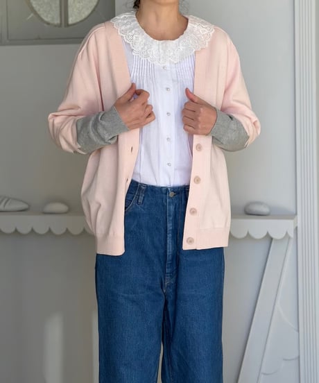 【現物・M】シルエットたっぷりVカーディガン