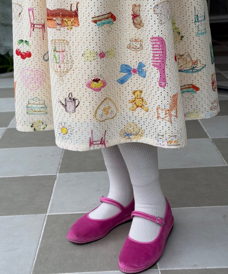 yukiemon カルーセル丈長スカート ピンク 受注【M】レーシー丈長スッキリスカート | yukiemon