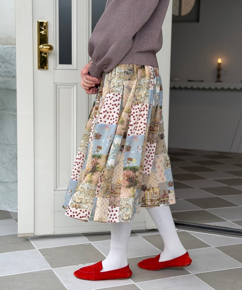 受注【3L】テキスタイル丈長スカート | yukiemon