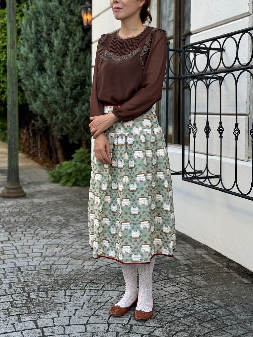 期間限定)yukiemon オーナメントジャガードスカート Mサイズ