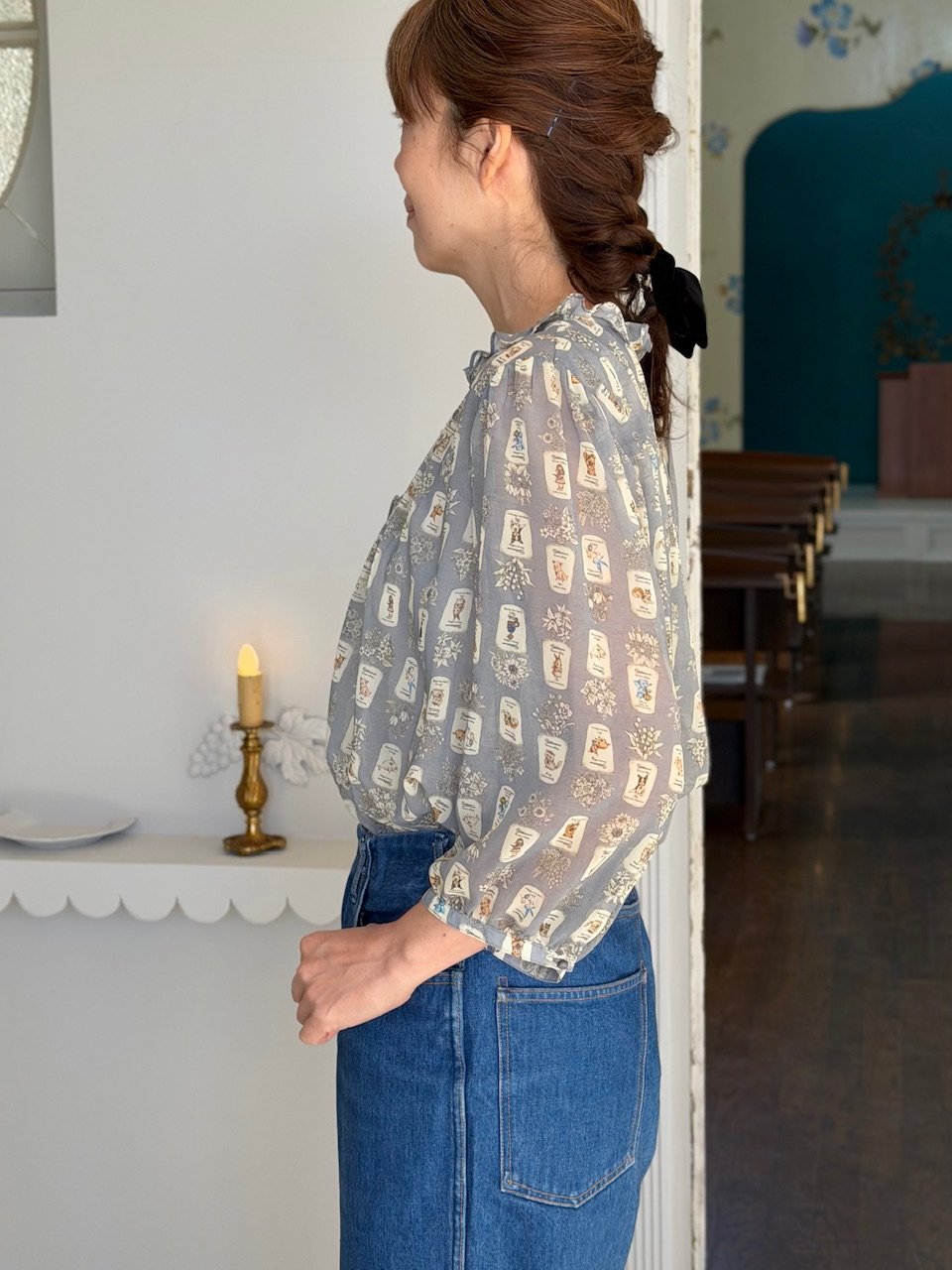 数量限定受注・M】5部袖テキスタイルブラウス(フォーチュン) | yukiemon