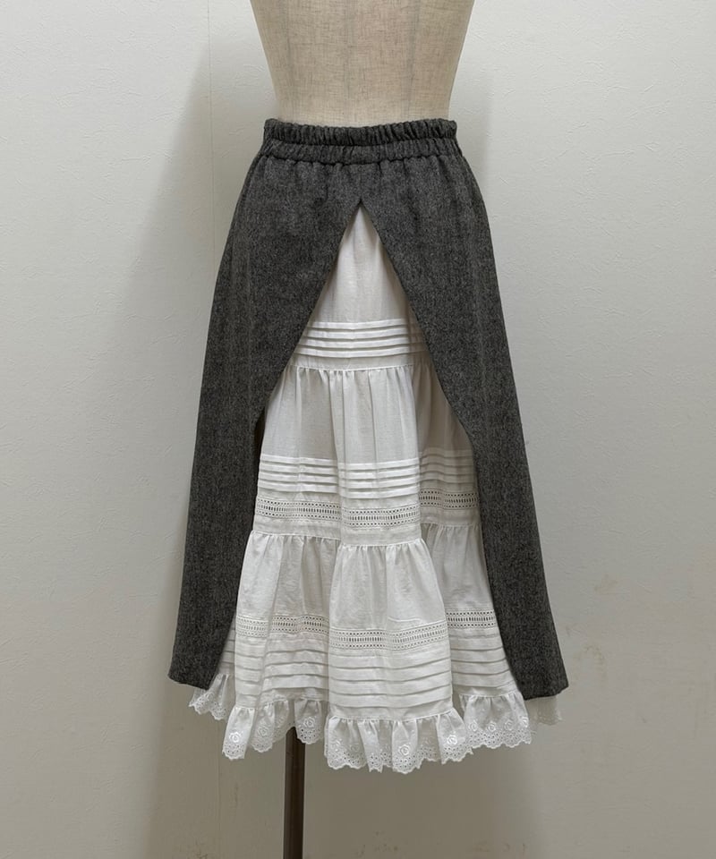 yukiemon ぬいぬいレーススカート　未使用 yukiemon ぬいぬいレーススカート 未使用 受注【M】クレープスカート