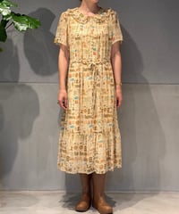 【現物・3L】半袖リメイクテキスタイルワンピース(ペチあり)
