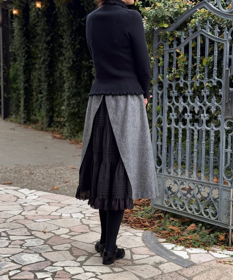 yukiemon/ユキエモン グミパンツ レース ブラック 麻100% 3L yukiemon