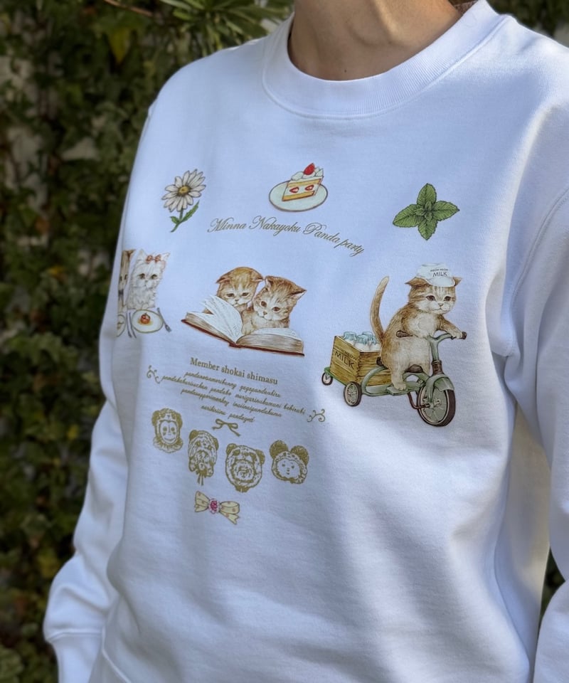 yukiemon コラージュ スエットプルオーバー Diary 3L レッド 猫