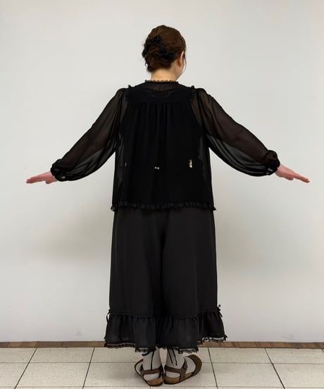 【受注・3L】fortuneシフォンブラウス・ミルク