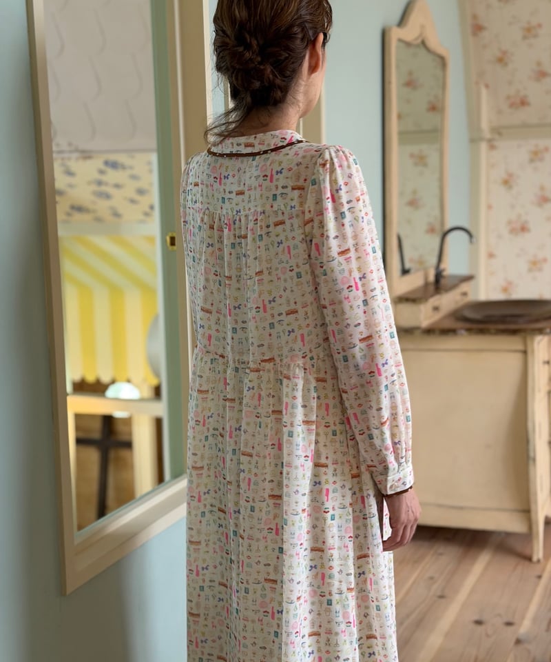 受注【M】テキスタイルシックワンピース(ジョーゼット素材) | yukiemon