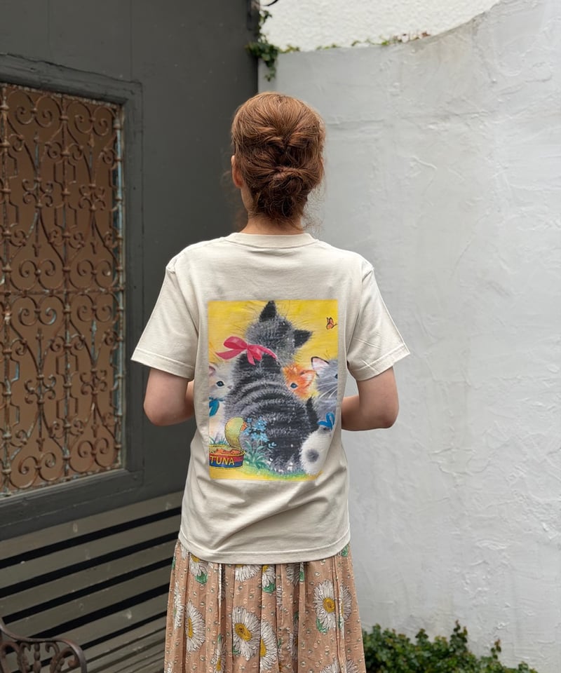 受注・M/3L/XL】ペタペタプレーンTシャツ ・ねこ | yukiemon