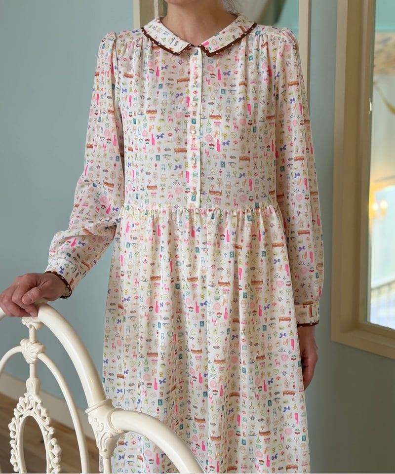 yukiemon スワンテイルワンピース　白3L yukiemon（ユキエモン）2025AWテキスタイルワンピース（M