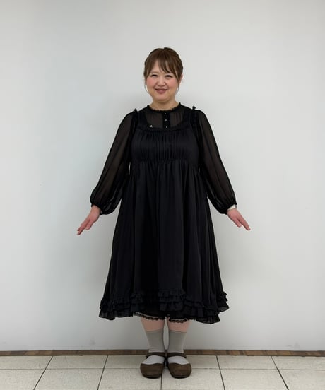 【受注・フリーサイズ】たっぷりキャミドレス・ミルク