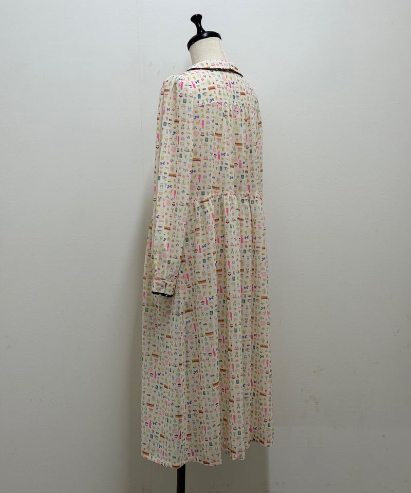 受注【3L】テキスタイルシックワンピース(ジョーゼット素材