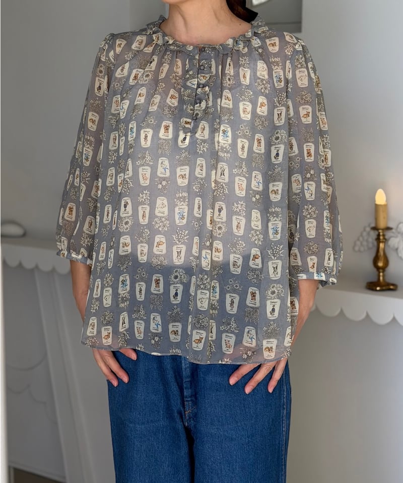 数量限定受注・M】5部袖テキスタイルブラウス(フォーチュン) | yukiemon