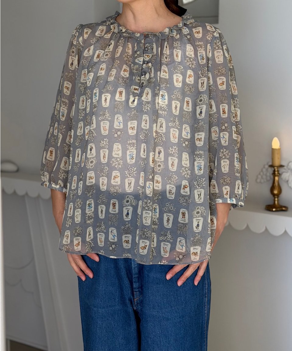 yukiemon ブラウス yukiemon】テキスタイルブラウス（3L）_240514005023 | EGAMI O