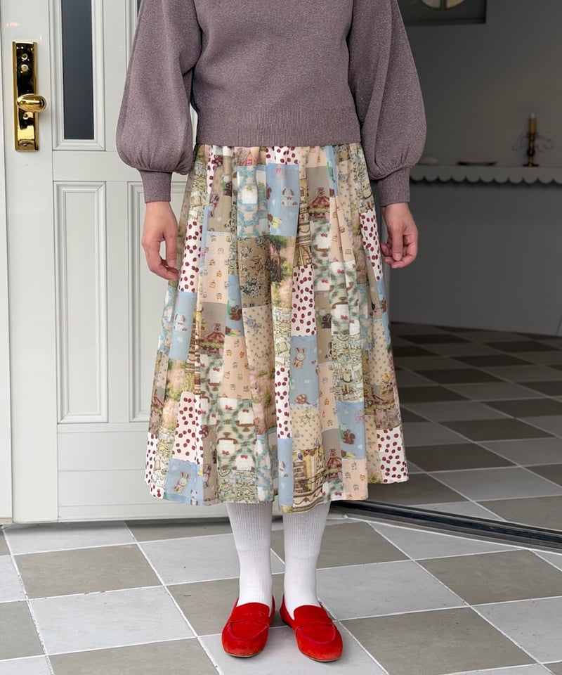 yukiemon カルーセル丈長スカート ピンク yukiemon カルーセル丈長スカート ピンク 受注【M】テキスタイル丈長