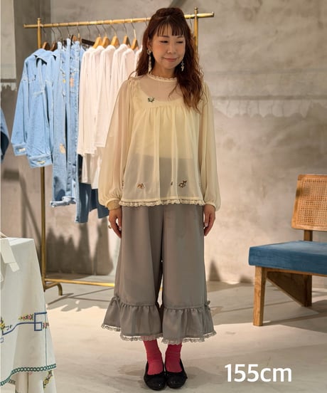 【受注・M】fortuneシフォンブラウス・ミルク
