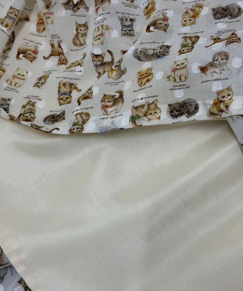 専用　新品　yukiemon こねこ図鑑スカート　3L グレー 数量限定受注・M】こねこ図鑑ボリュームスカート・グレージュ | yukiemon