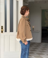 【受注・3L】フリフリトレンチコート・カーキ