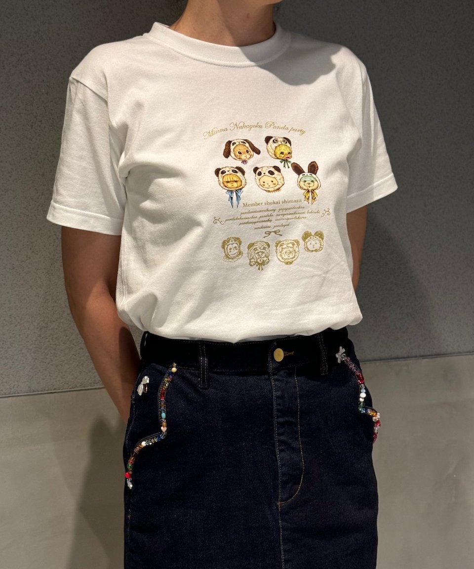 yukiemon おリボンデニムミドルスカート