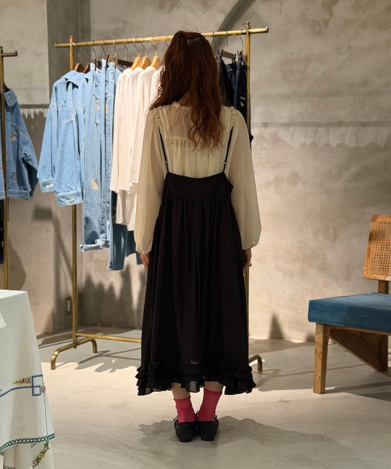 受注・フリーサイズ】たっぷりキャミドレス ・ブラック | yukiemon