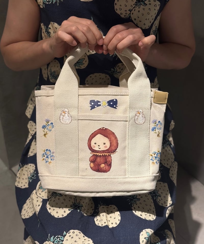 yukiemon ペタペタミニトートバッグ ネイビー ぺたぺたミニトート | yukiemon