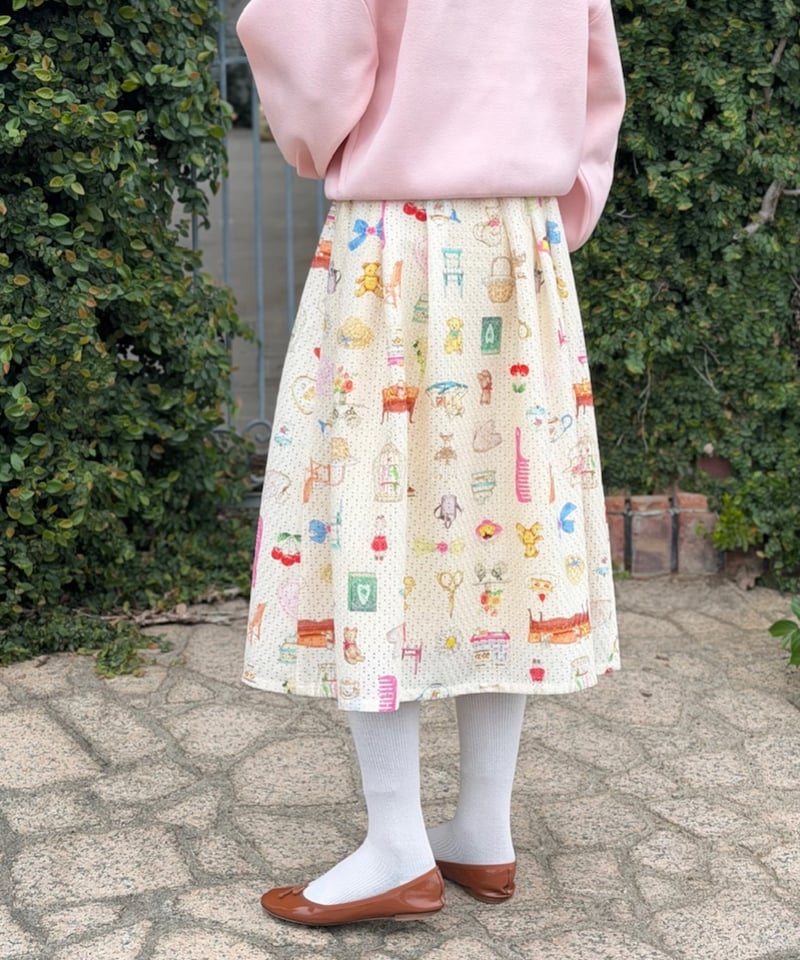 受注【3L】レーシー丈長スッキリスカート | yukiemon