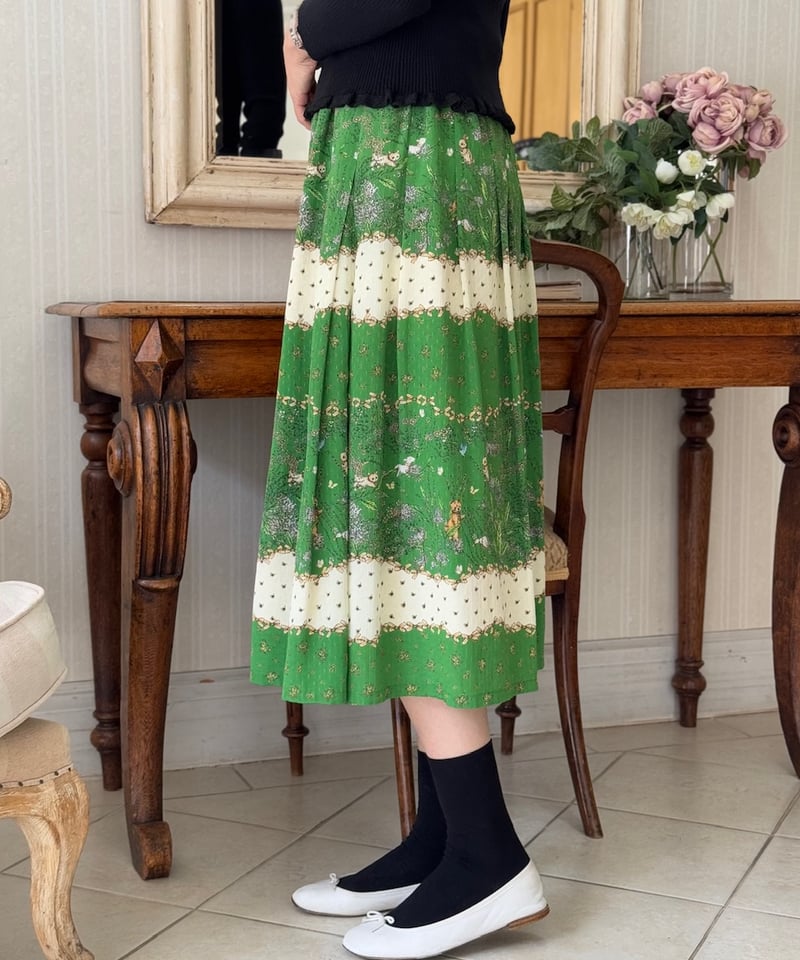 現物・3L】リボンボーダースカート | yukiemon