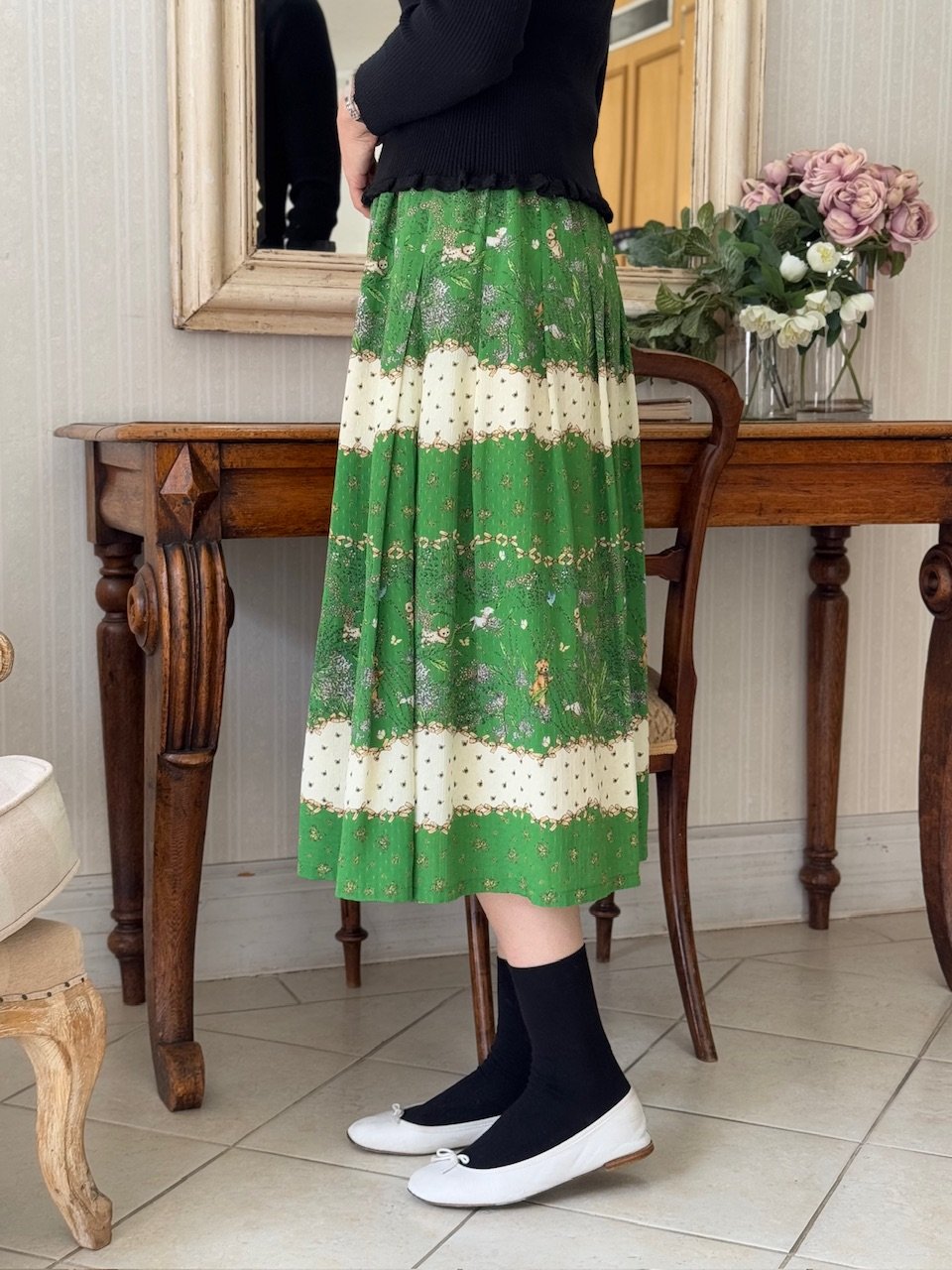 現物・3L】リボンボーダースカート | yukiemon