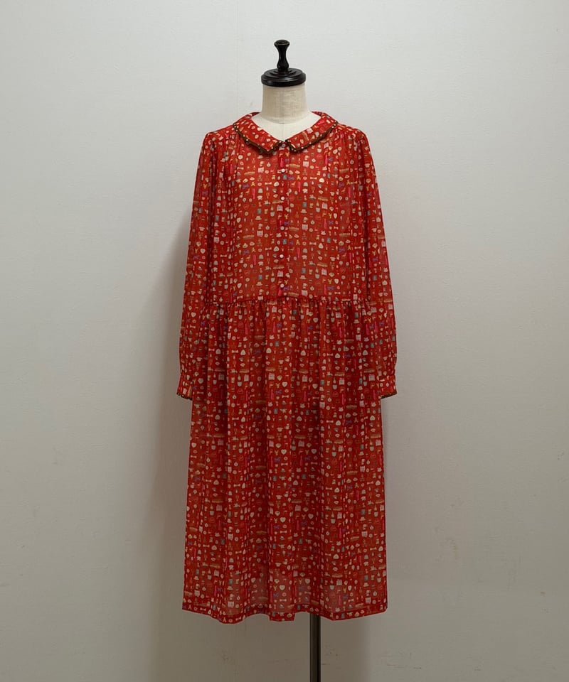 受注【M】テキスタイルシックワンピース(ジョーゼット素材) | yukiemon