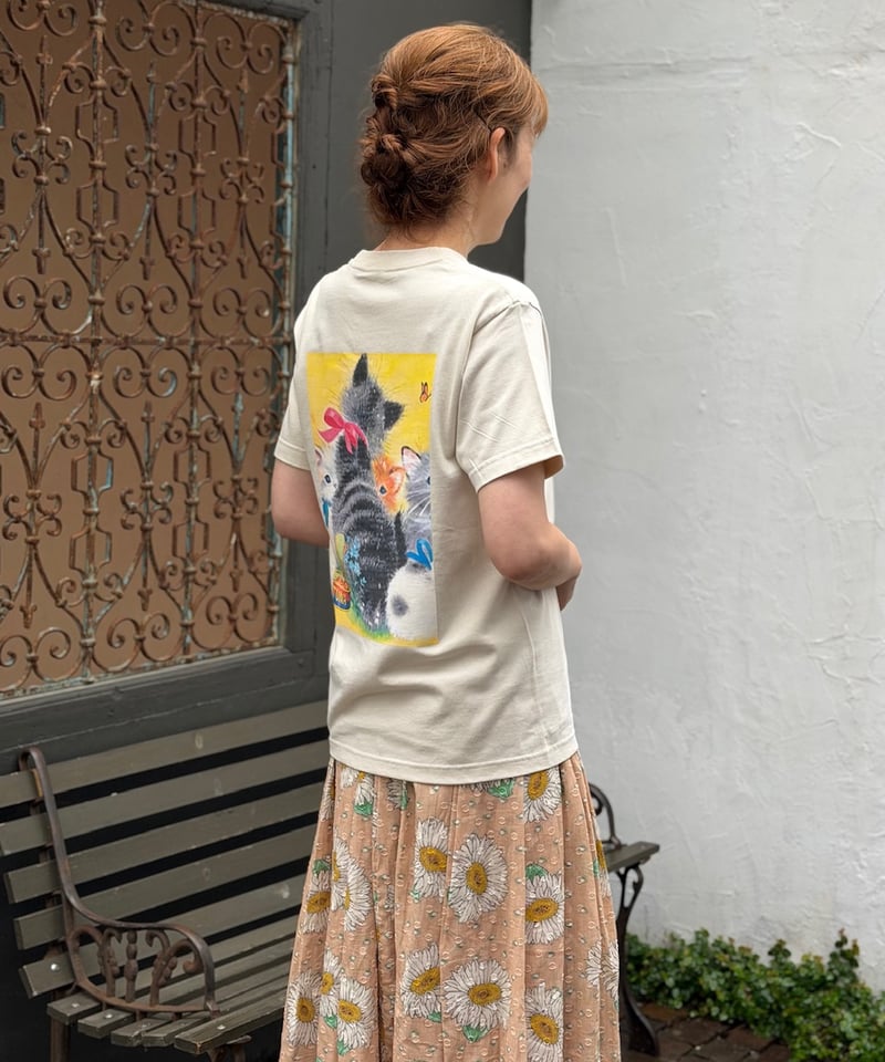 受注・M/3L/XL】ペタペタプレーンTシャツ ・ねこ | yukiemon