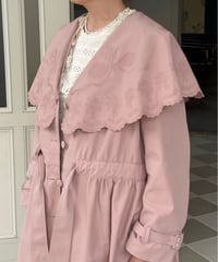 【受注・M】くまとスズランのケープコート・ピンク