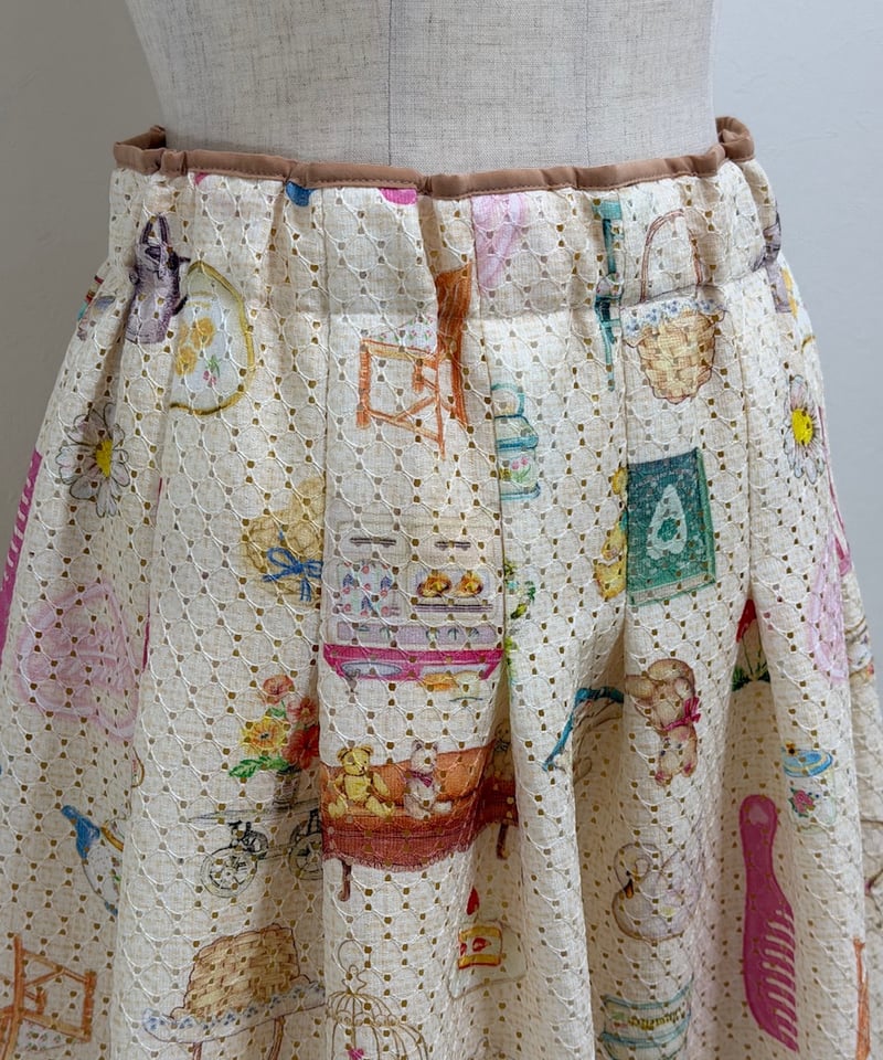 yukiemon カルーセル丈長スカート ピンク 受注【M】レーシー丈長スッキリスカート | yukiemon