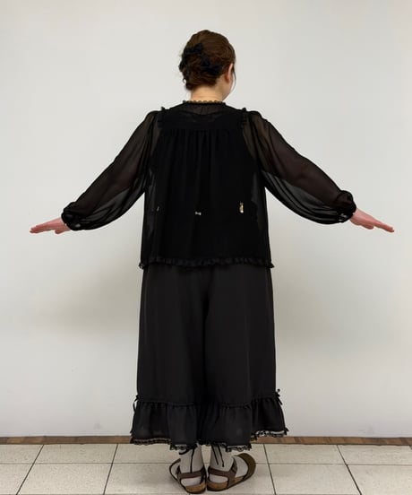 【受注・3L】fortuneシフォンブラウス・ピンク