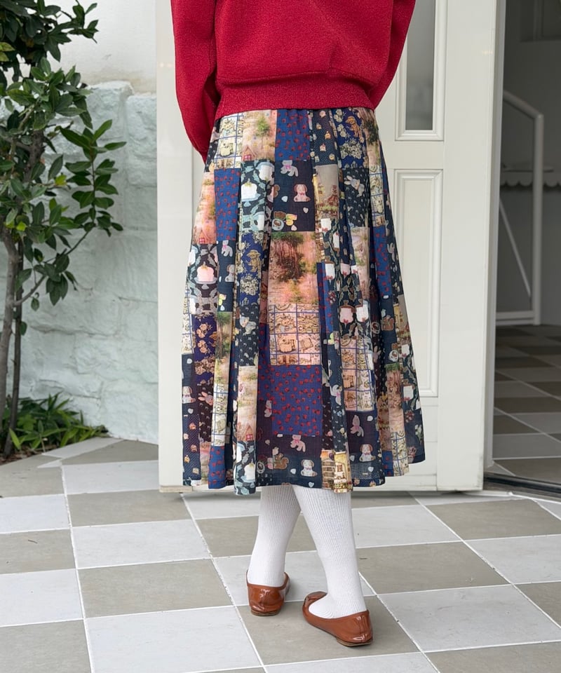 (未使用品タグ付き)yukiemon ユキエモンМ　ティーカップベアスカート 受注【M】ステンドグラススカート | yukiemon