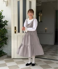 【受注・M】ティアードジャンスカ・薄いグレー