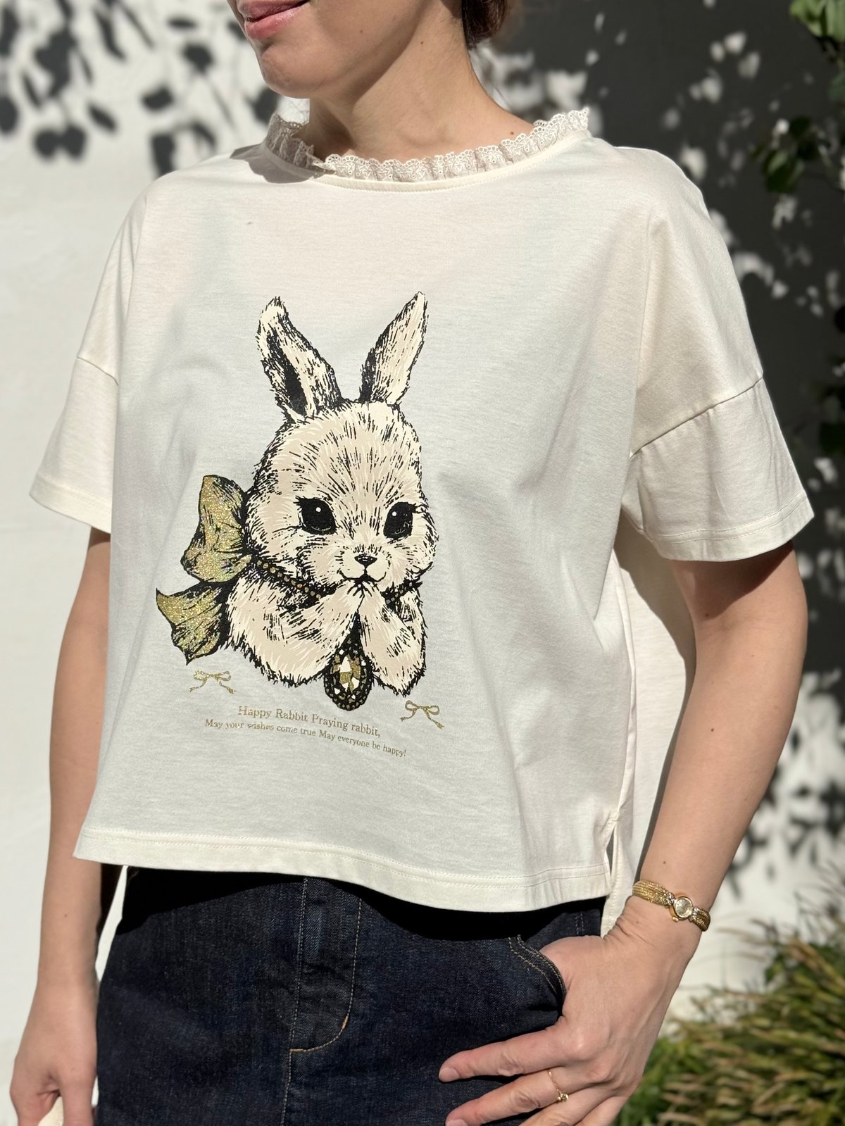 現物・M】おいのりうさぎ変形Tシャツ | yukiemon