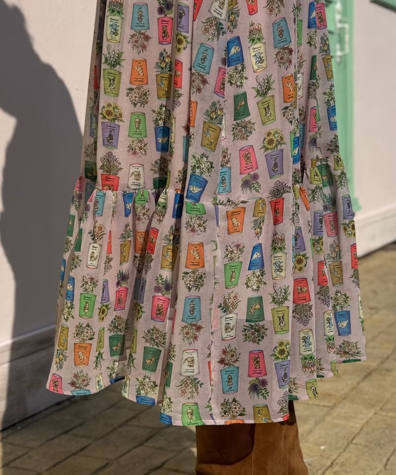 yukiemonフォーチュンワンピース3L 受注・3L】テキスタイルワンピース・フォーチュン柄(ペチあり