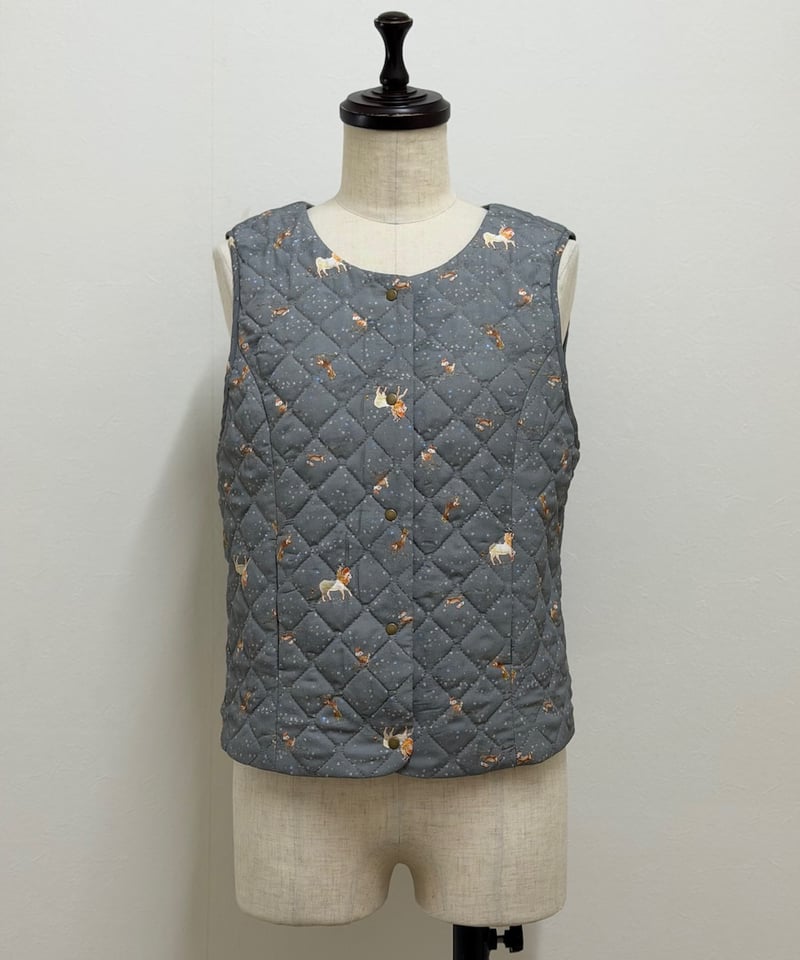 yukiemon　ベスト 受注【M】草原のライオンキルトベスト | yukiemon
