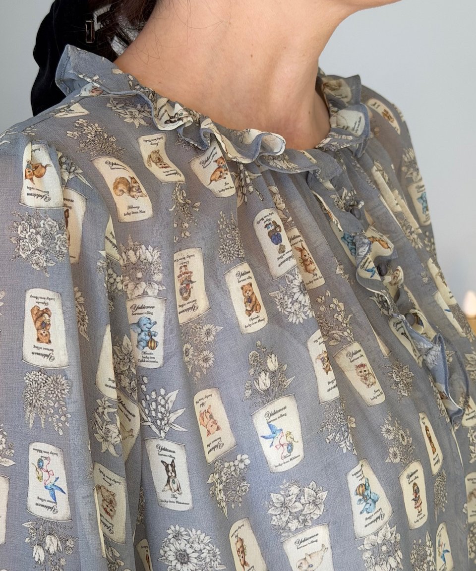 数量限定受注・M】5部袖テキスタイルブラウス(フォーチュン) | yukiemon