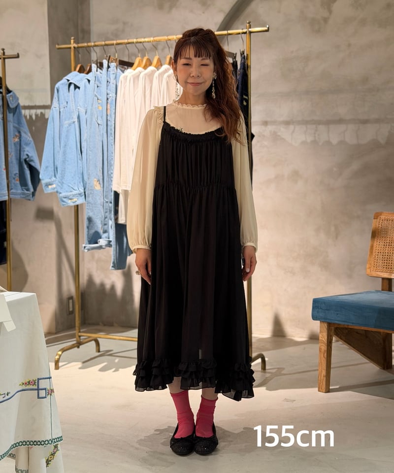 受注・フリーサイズ】たっぷりキャミドレス ・ブラック | yukiemon